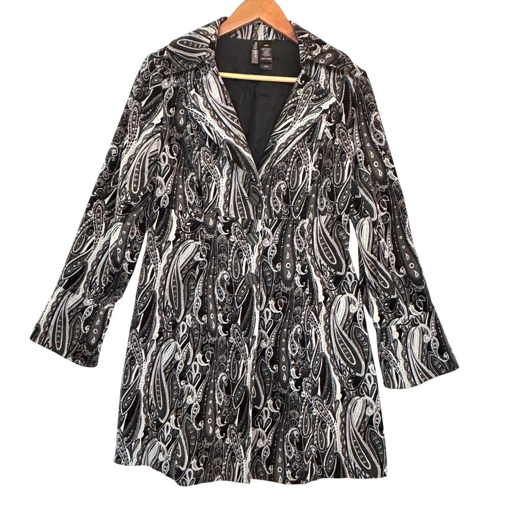 Bisou Bisou black paisley print, blazer jacket, size M